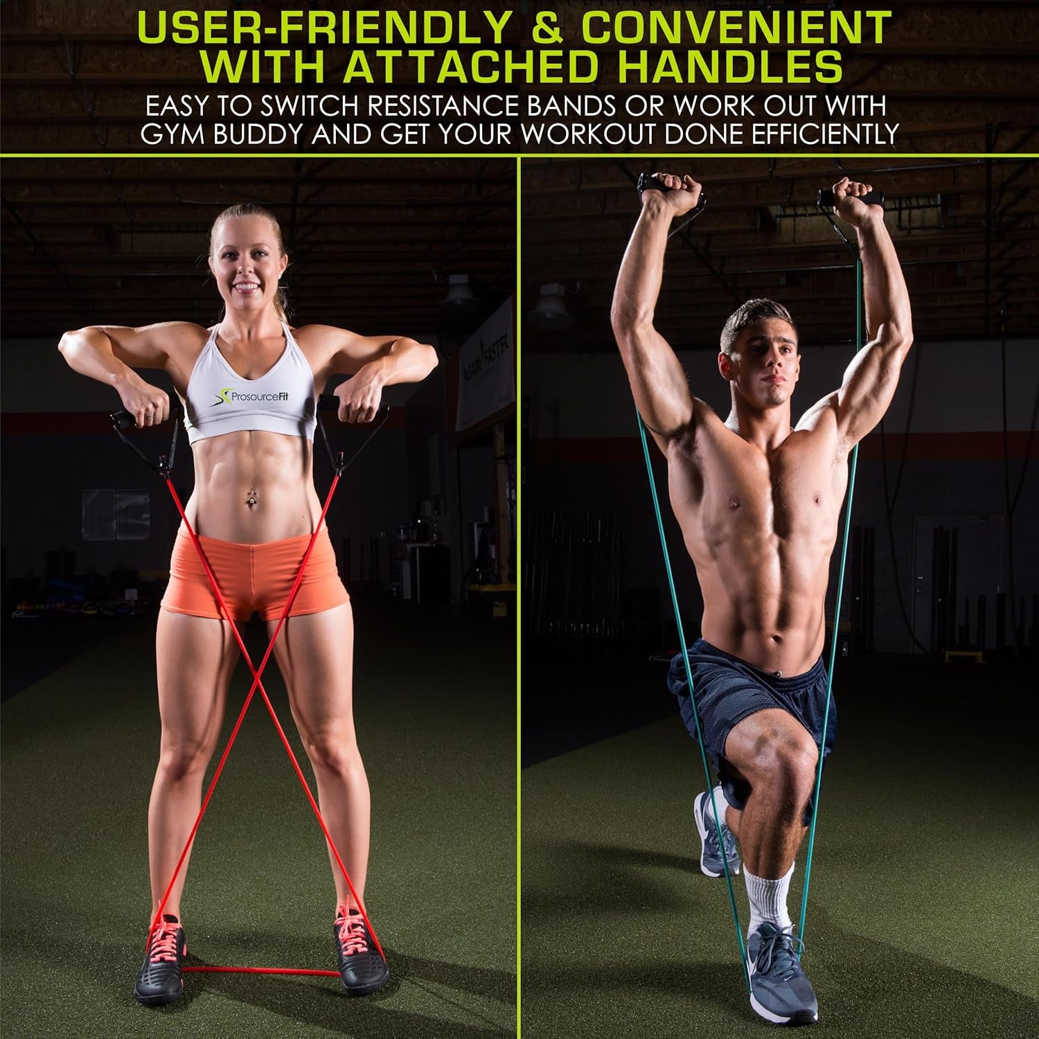 Tube Resistance Bands Set 2 - 20 LB with Attached Handles, Door Anchor and Exercise Guide Full-Body Exercises and Home Workouts