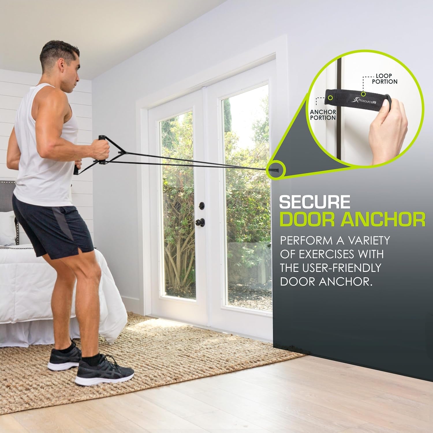 Tube Resistance Bands Set 2 - 20 LB with Attached Handles, Door Anchor and Exercise Guide Full-Body Exercises and Home Workouts
